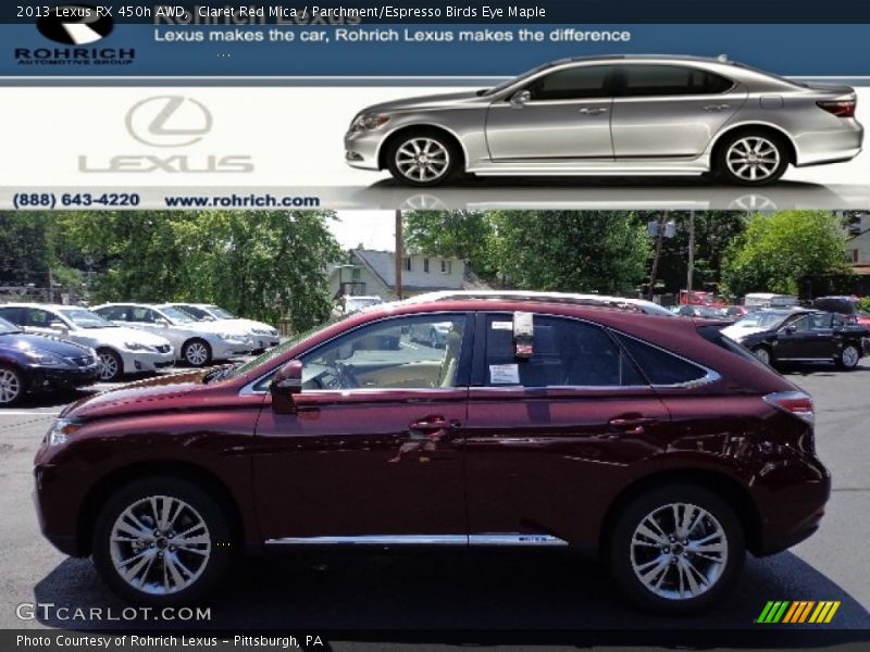 Claret Red Mica / Parchment/Espresso Birds Eye Maple 2013 Lexus RX 450h AWD