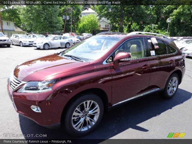 Claret Red Mica / Parchment/Espresso Birds Eye Maple 2013 Lexus RX 450h AWD