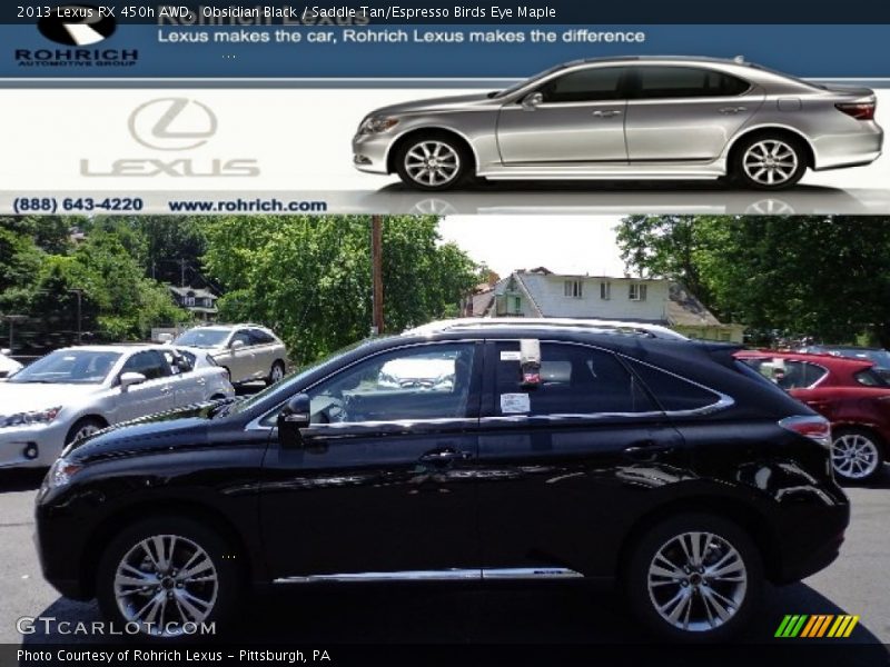 Obsidian Black / Saddle Tan/Espresso Birds Eye Maple 2013 Lexus RX 450h AWD