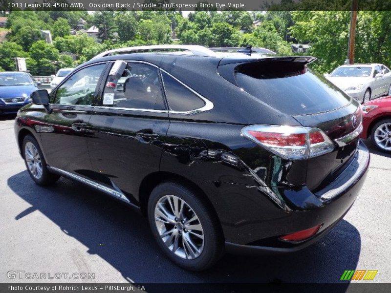 Obsidian Black / Saddle Tan/Espresso Birds Eye Maple 2013 Lexus RX 450h AWD