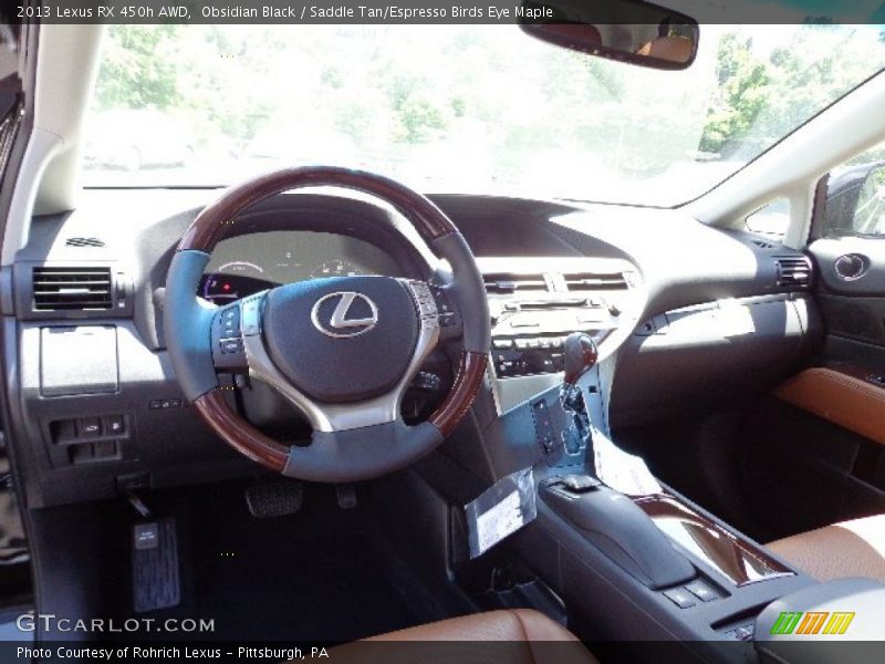 Obsidian Black / Saddle Tan/Espresso Birds Eye Maple 2013 Lexus RX 450h AWD