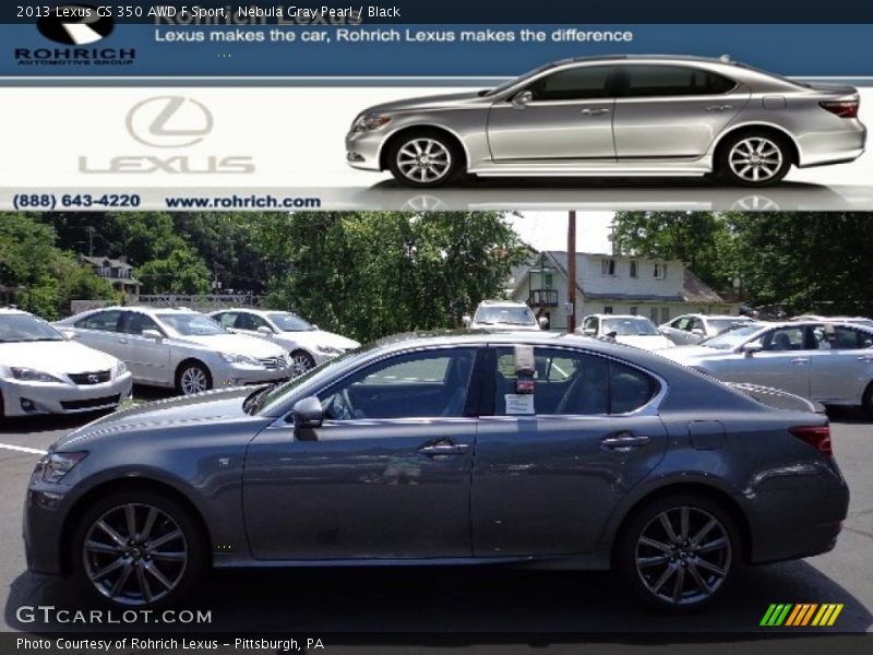 Nebula Gray Pearl / Black 2013 Lexus GS 350 AWD F Sport
