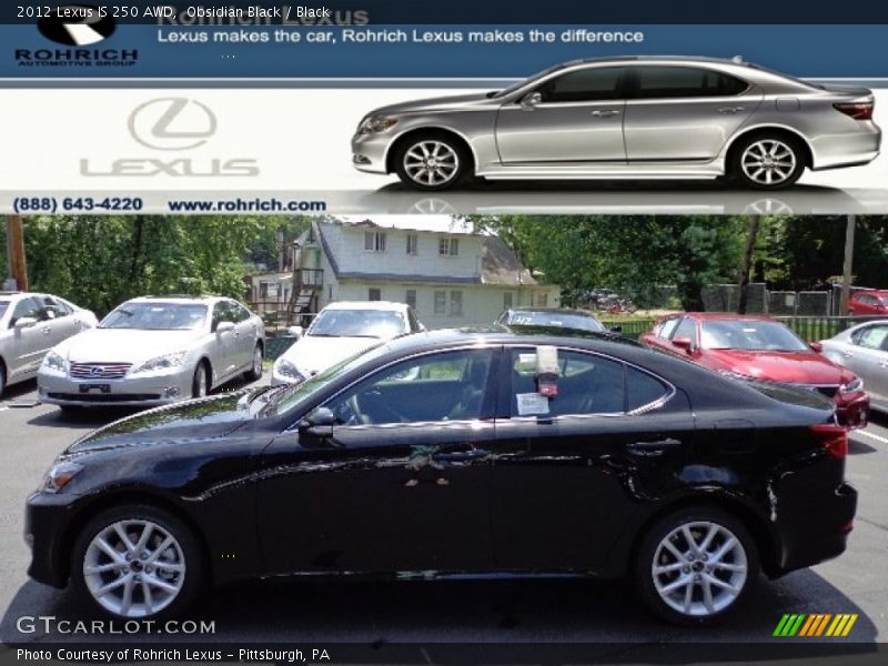 Obsidian Black / Black 2012 Lexus IS 250 AWD