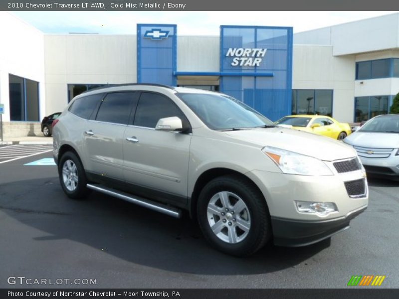 Gold Mist Metallic / Ebony 2010 Chevrolet Traverse LT AWD