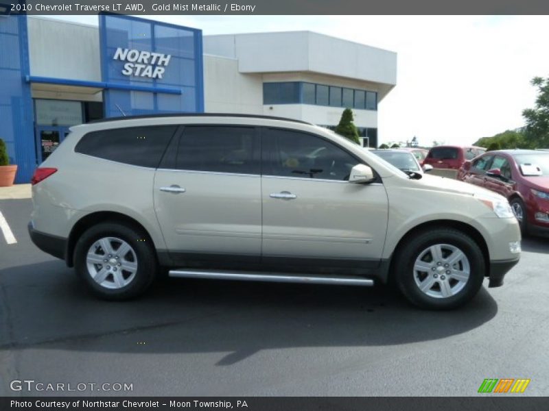 Gold Mist Metallic / Ebony 2010 Chevrolet Traverse LT AWD