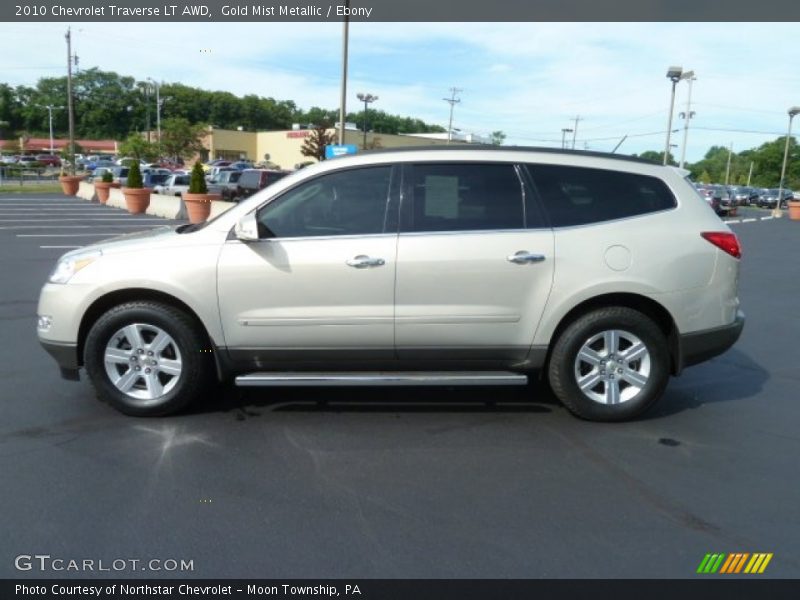 Gold Mist Metallic / Ebony 2010 Chevrolet Traverse LT AWD