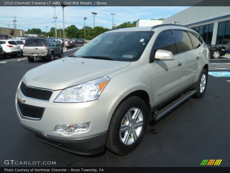 Gold Mist Metallic / Ebony 2010 Chevrolet Traverse LT AWD