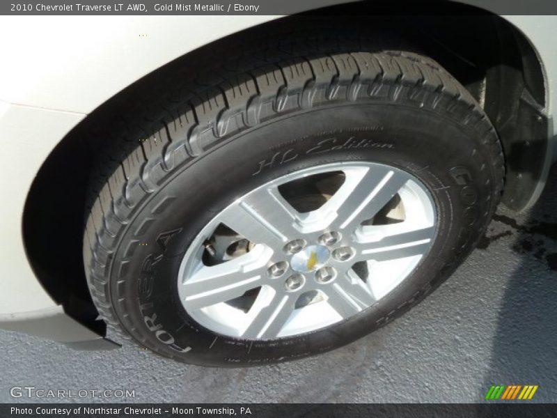 Gold Mist Metallic / Ebony 2010 Chevrolet Traverse LT AWD