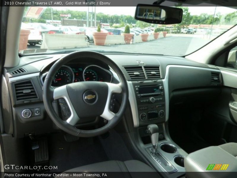Gold Mist Metallic / Ebony 2010 Chevrolet Traverse LT AWD