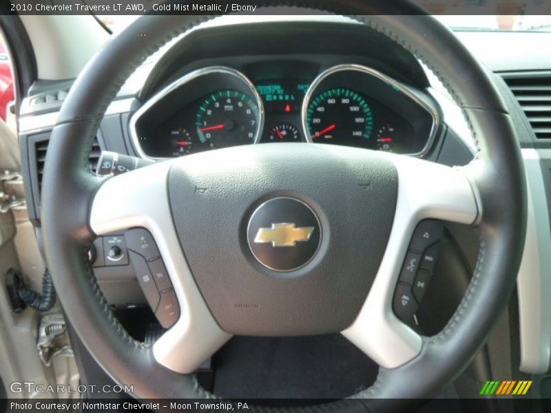 Gold Mist Metallic / Ebony 2010 Chevrolet Traverse LT AWD