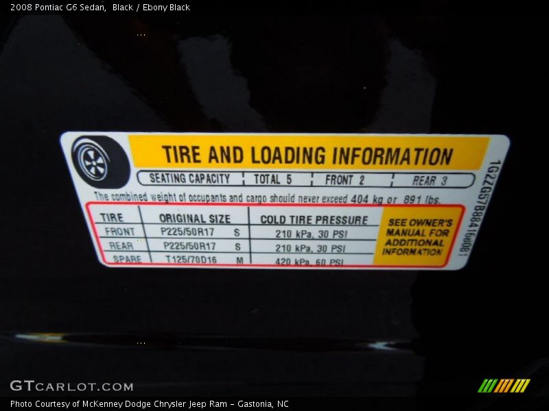 Black / Ebony Black 2008 Pontiac G6 Sedan