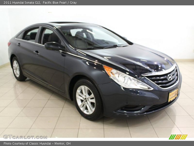 Pacific Blue Pearl / Gray 2011 Hyundai Sonata GLS
