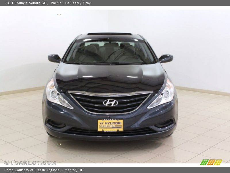 Pacific Blue Pearl / Gray 2011 Hyundai Sonata GLS