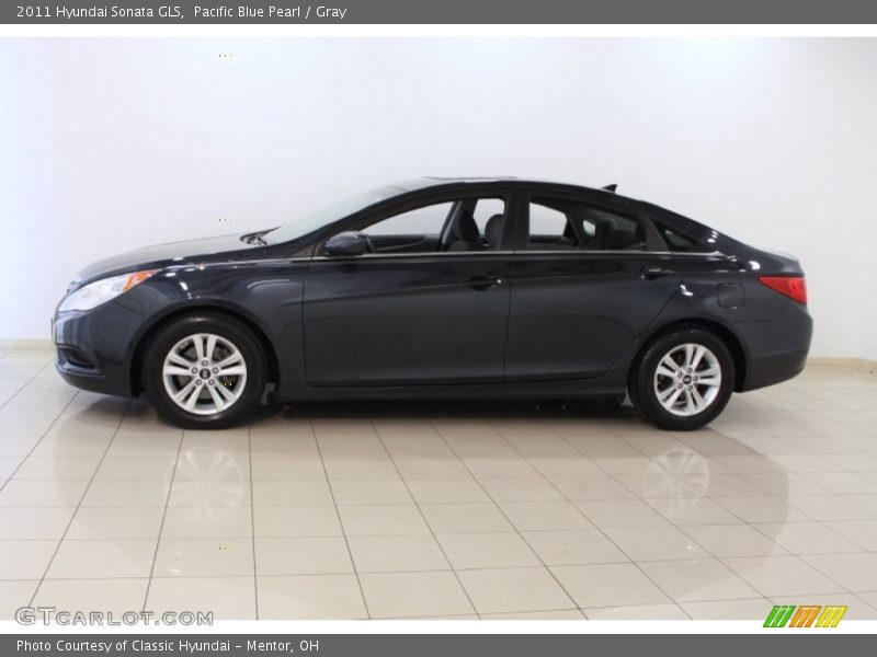 Pacific Blue Pearl / Gray 2011 Hyundai Sonata GLS