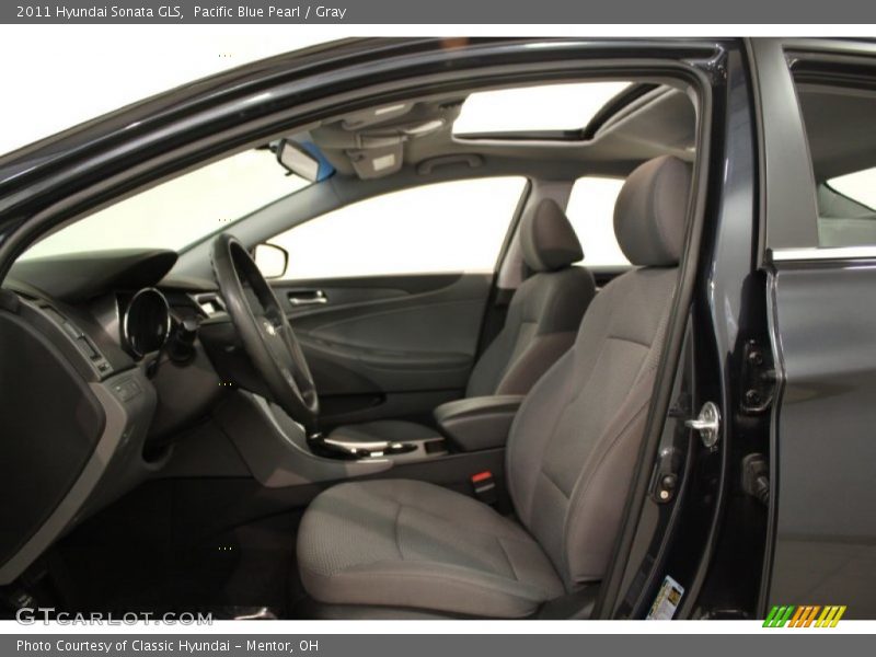 Pacific Blue Pearl / Gray 2011 Hyundai Sonata GLS