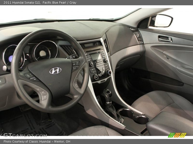 Pacific Blue Pearl / Gray 2011 Hyundai Sonata GLS