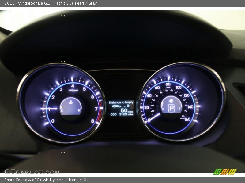 Pacific Blue Pearl / Gray 2011 Hyundai Sonata GLS