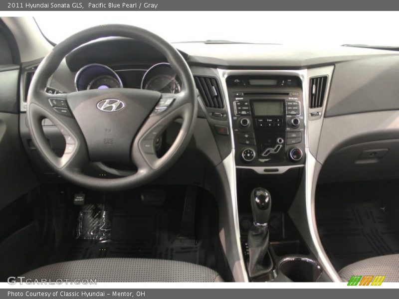 Pacific Blue Pearl / Gray 2011 Hyundai Sonata GLS