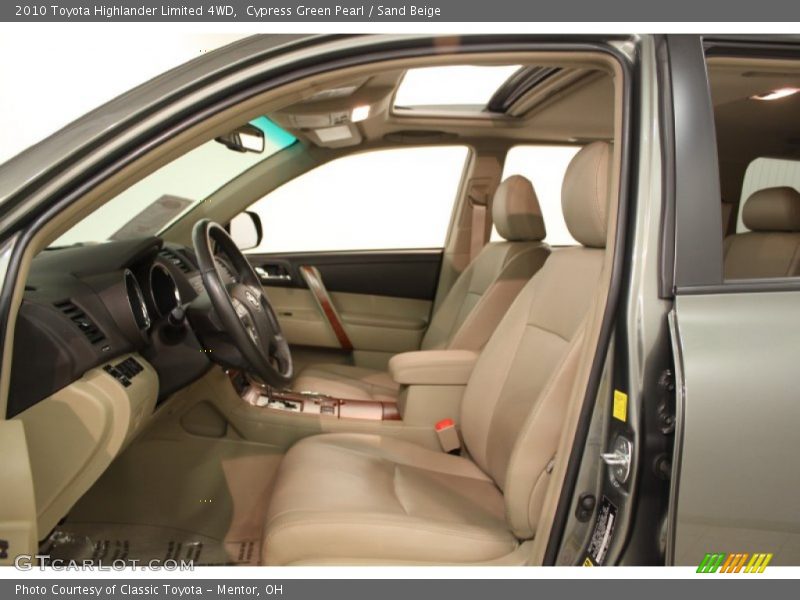 Cypress Green Pearl / Sand Beige 2010 Toyota Highlander Limited 4WD
