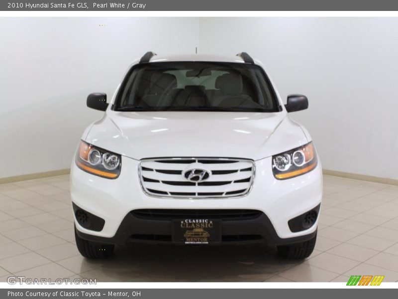 Pearl White / Gray 2010 Hyundai Santa Fe GLS