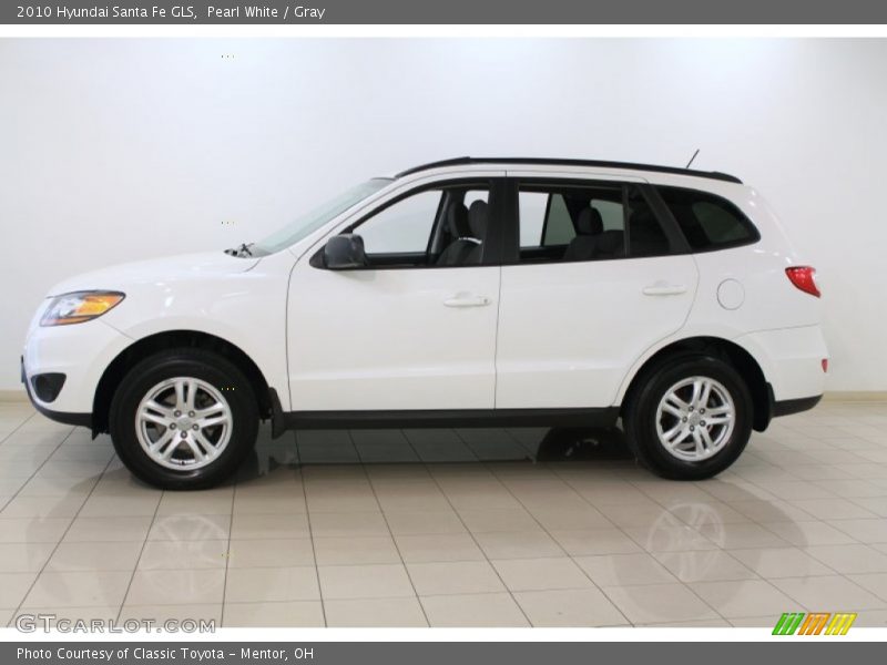 Pearl White / Gray 2010 Hyundai Santa Fe GLS