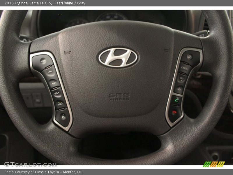 Pearl White / Gray 2010 Hyundai Santa Fe GLS