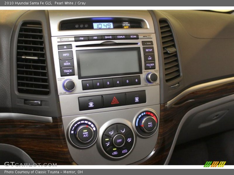 Pearl White / Gray 2010 Hyundai Santa Fe GLS