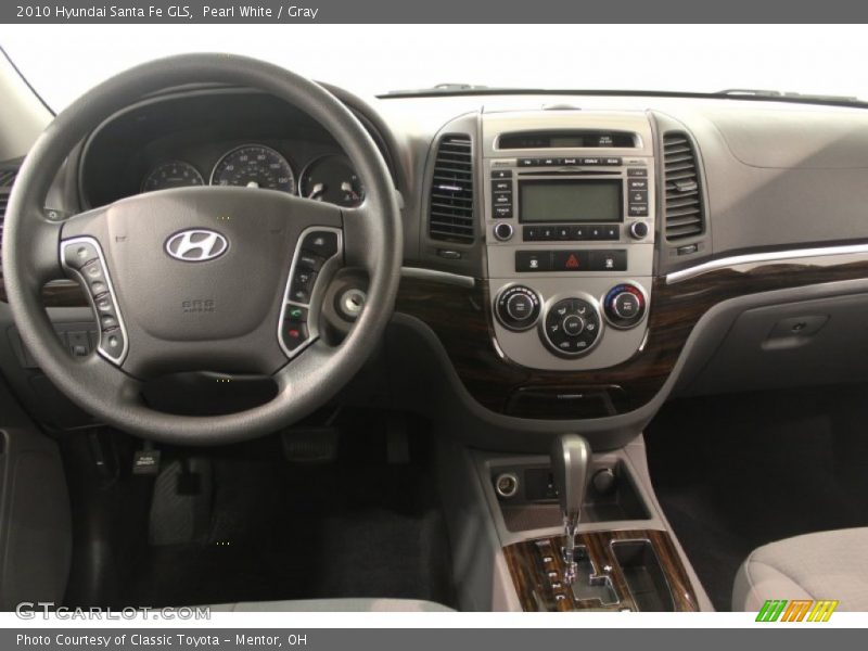 Pearl White / Gray 2010 Hyundai Santa Fe GLS