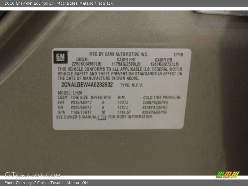 Mocha Steel Metallic / Jet Black 2010 Chevrolet Equinox LT