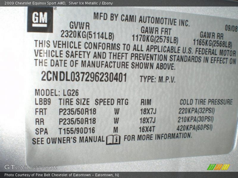 Silver Ice Metallic / Ebony 2009 Chevrolet Equinox Sport AWD