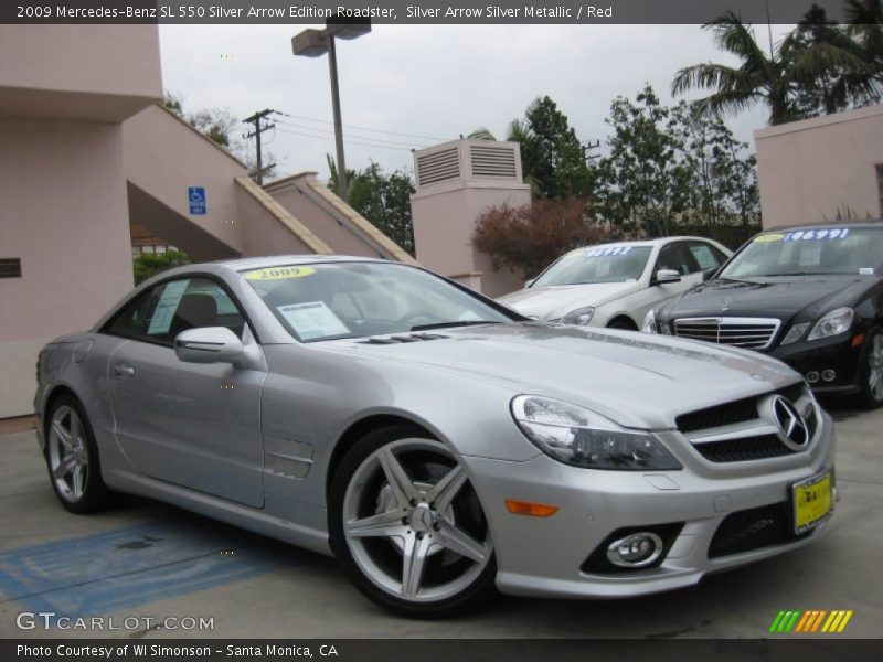 Front 3/4 View of 2009 SL 550 Silver Arrow Edition Roadster