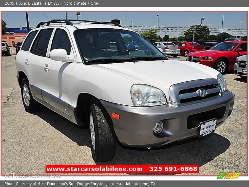 Nordic White / Gray 2005 Hyundai Santa Fe LX 3.5