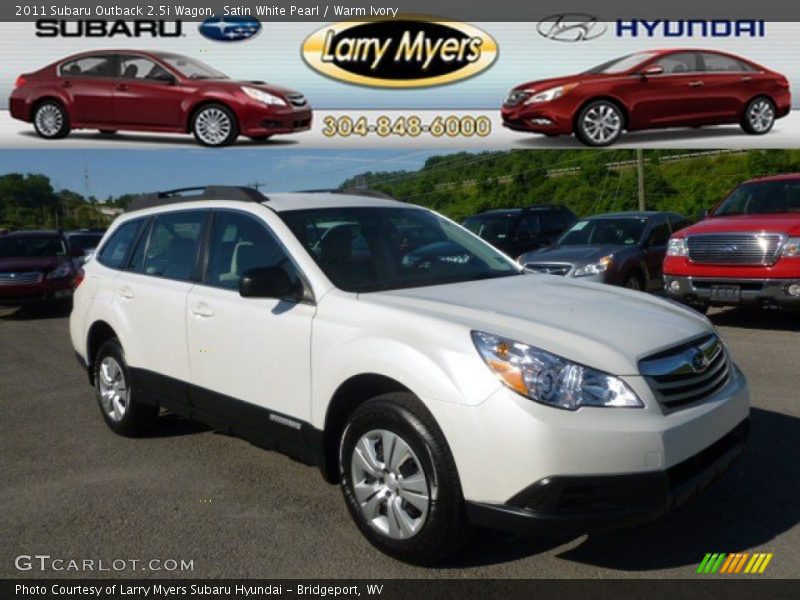 Satin White Pearl / Warm Ivory 2011 Subaru Outback 2.5i Wagon