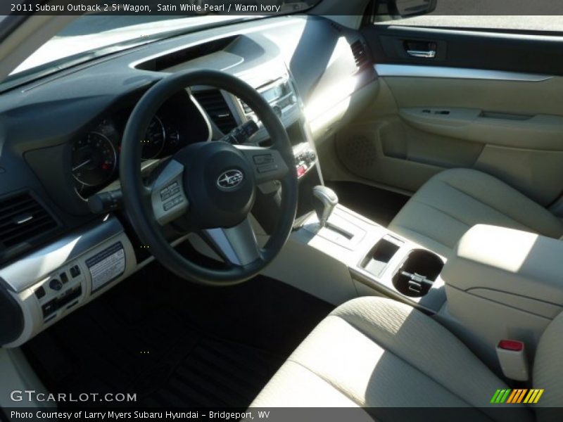 Satin White Pearl / Warm Ivory 2011 Subaru Outback 2.5i Wagon