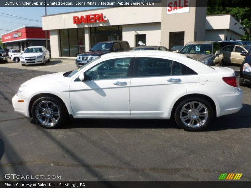 Stone White / Medium Pebble Beige/Cream 2008 Chrysler Sebring Limited Sedan