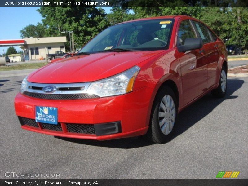 Vermillion Red / Medium Stone 2008 Ford Focus S Sedan