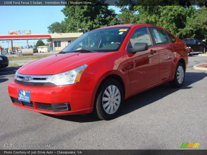 Vermillion Red / Medium Stone 2008 Ford Focus S Sedan