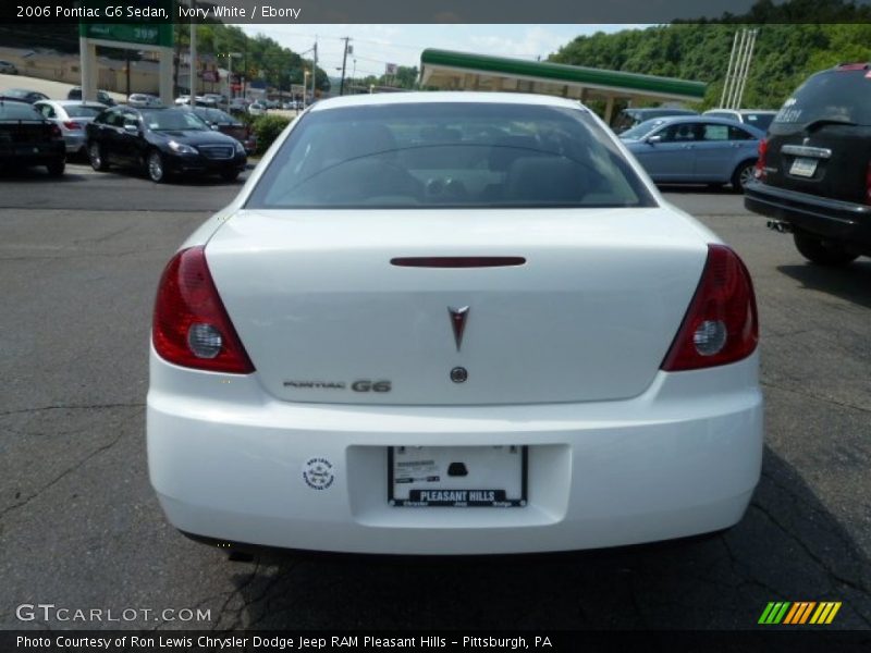 Ivory White / Ebony 2006 Pontiac G6 Sedan