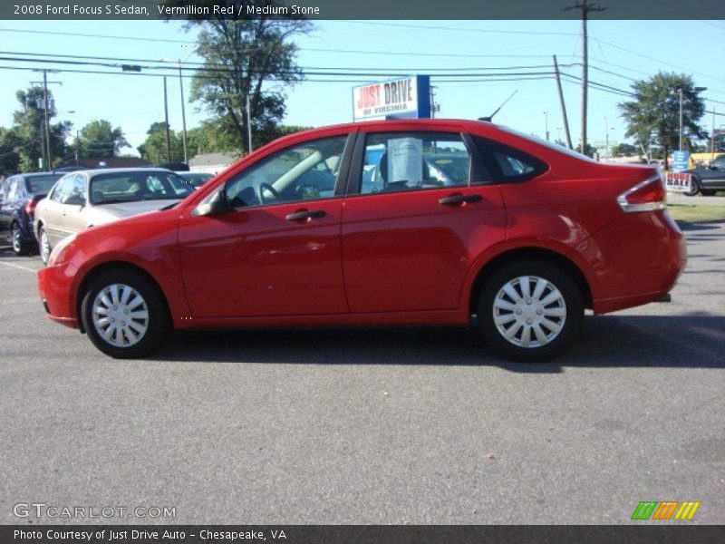 Vermillion Red / Medium Stone 2008 Ford Focus S Sedan