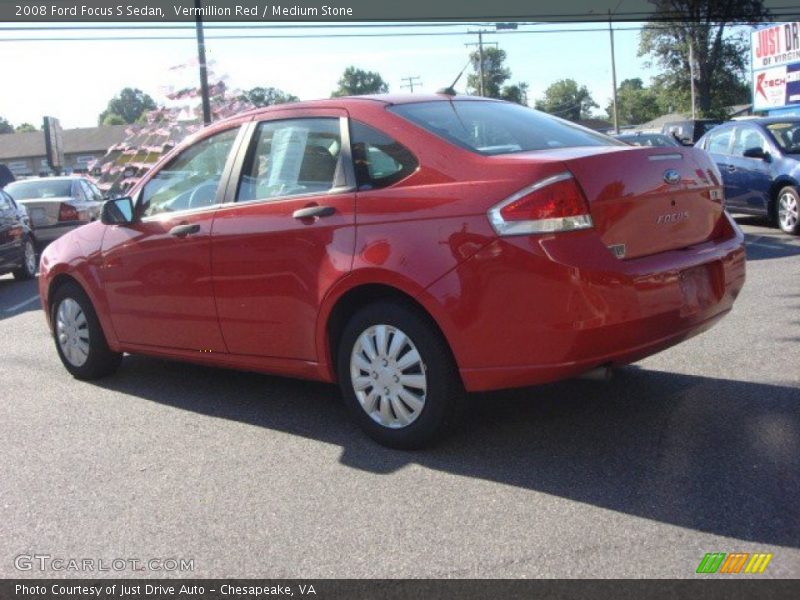 Vermillion Red / Medium Stone 2008 Ford Focus S Sedan