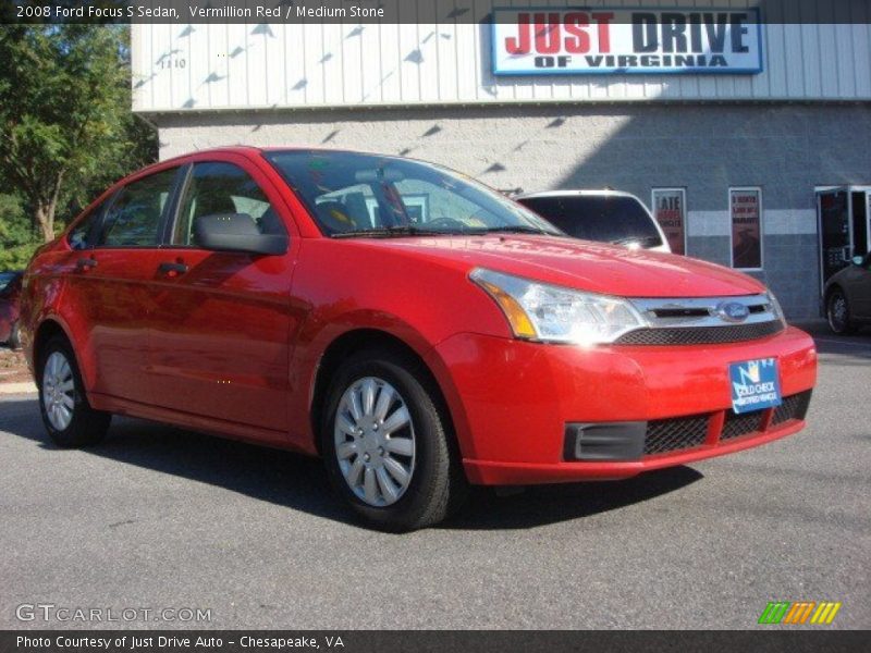 Vermillion Red / Medium Stone 2008 Ford Focus S Sedan