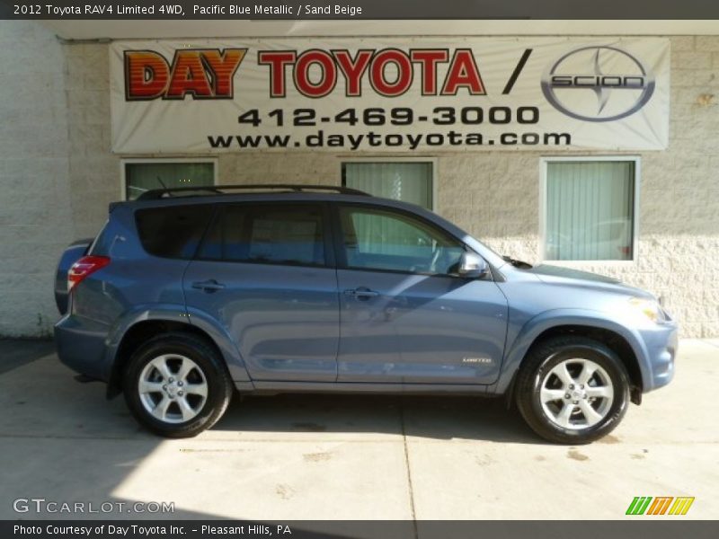 Pacific Blue Metallic / Sand Beige 2012 Toyota RAV4 Limited 4WD