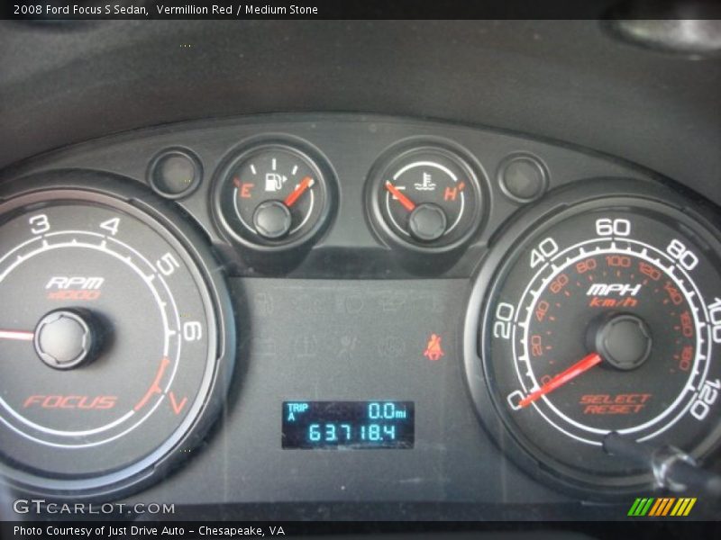 Vermillion Red / Medium Stone 2008 Ford Focus S Sedan