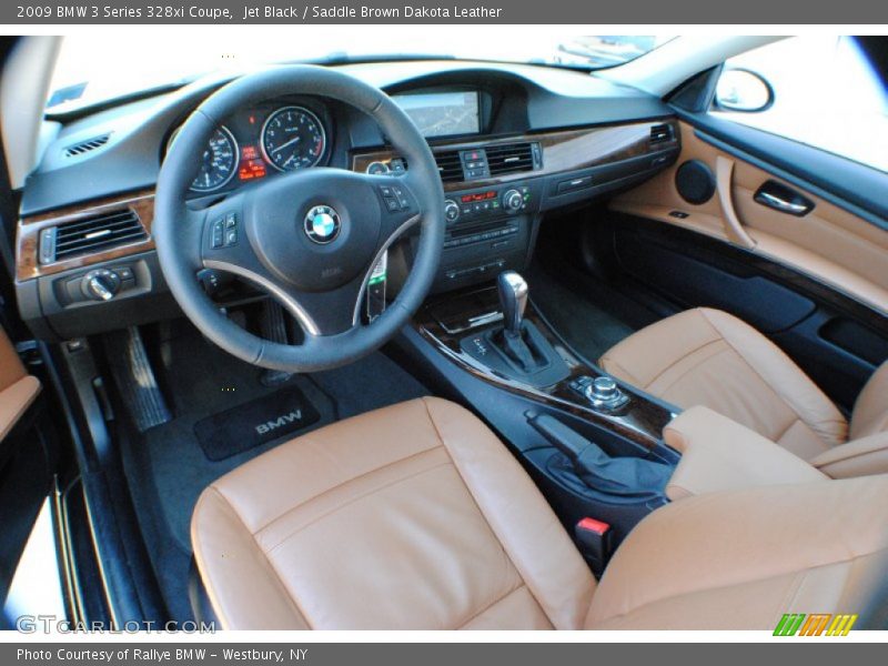 Jet Black / Saddle Brown Dakota Leather 2009 BMW 3 Series 328xi Coupe