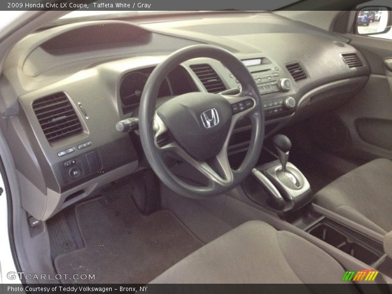 Taffeta White / Gray 2009 Honda Civic LX Coupe