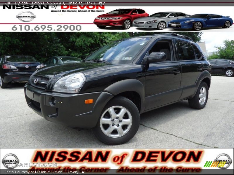 Obsidian Black / Gray 2005 Hyundai Tucson GLS V6 4WD