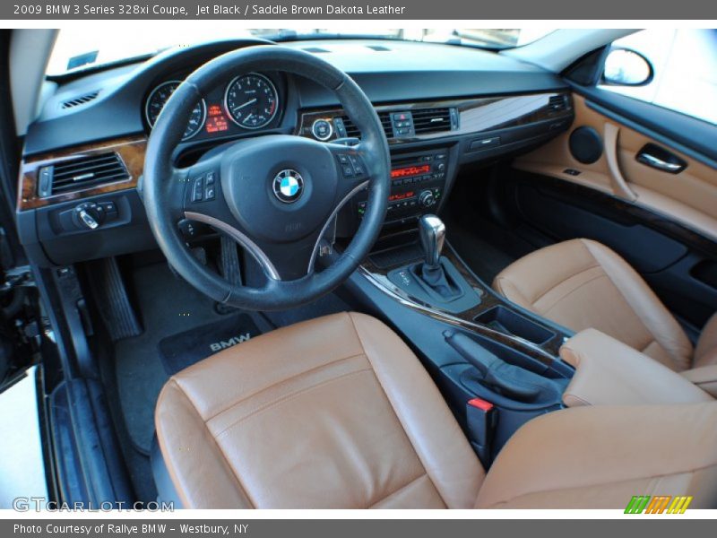 Jet Black / Saddle Brown Dakota Leather 2009 BMW 3 Series 328xi Coupe