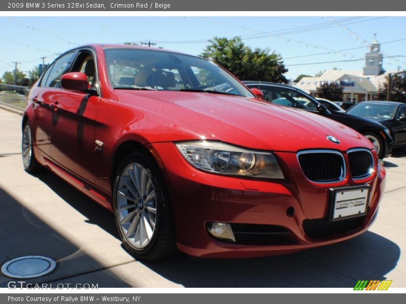 Crimson Red / Beige 2009 BMW 3 Series 328xi Sedan