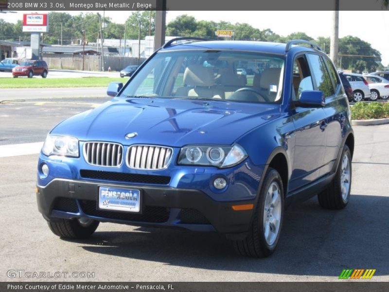 Montego Blue Metallic / Beige 2008 BMW X3 3.0si