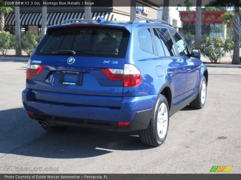Montego Blue Metallic / Beige 2008 BMW X3 3.0si